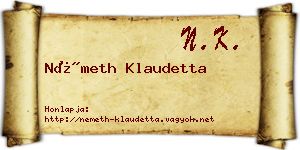 Németh Klaudetta névjegykártya